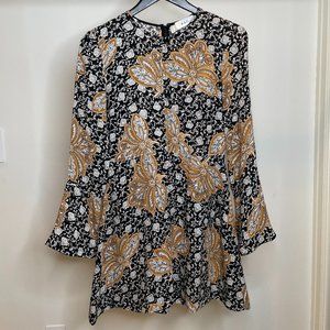 A.L.C. Trixie Floral paisley silk mini flare dress